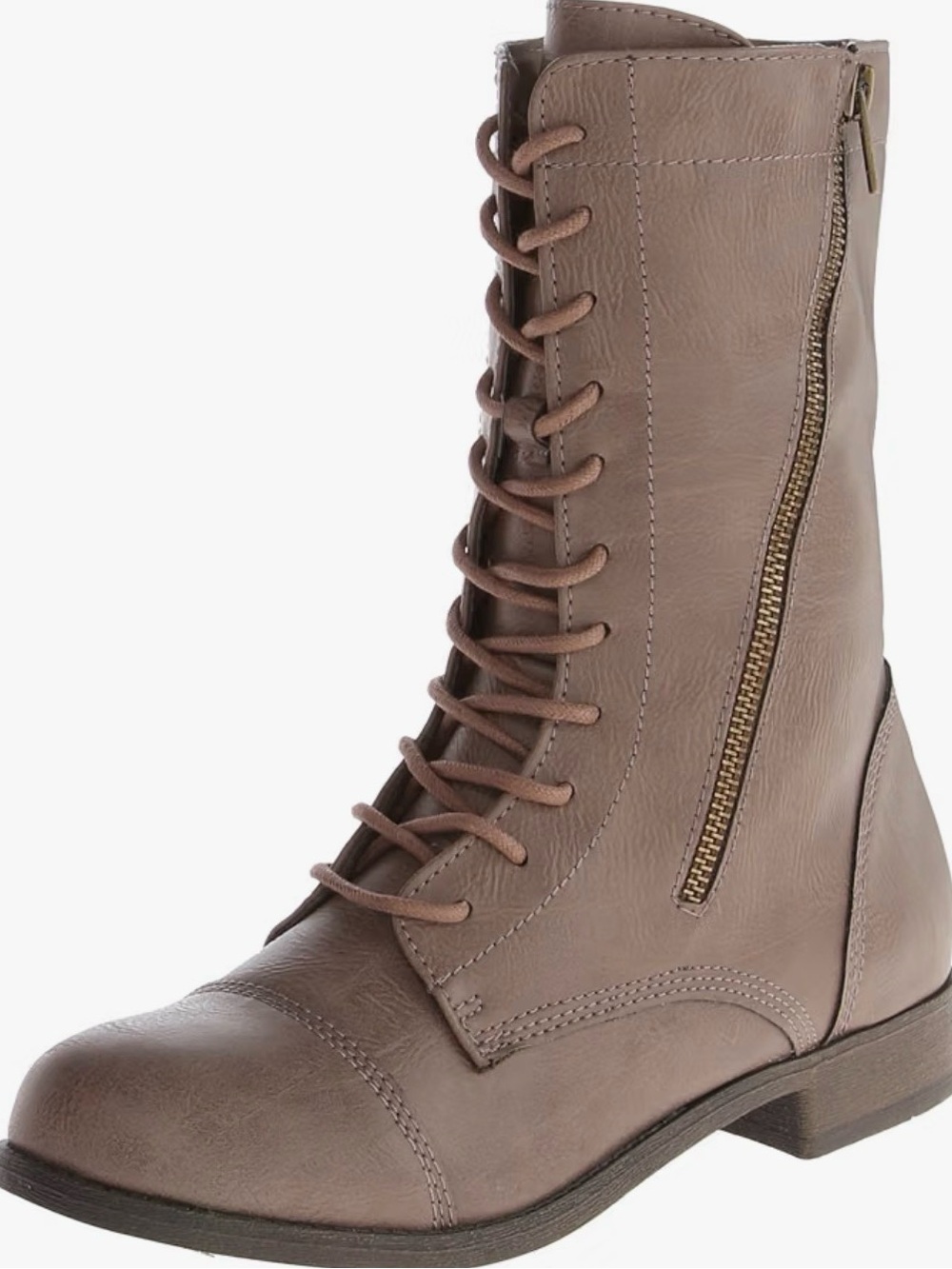 Rampage Lace-Up Combat Boots - Taupe Brown, Size 8